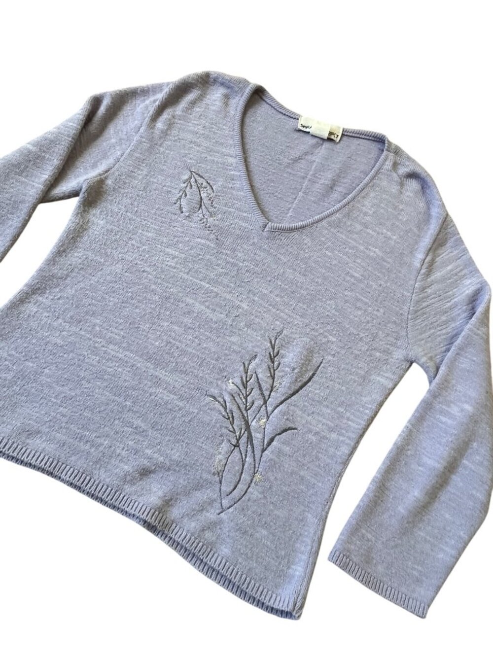 Sweater Project Y2K Sweater Womens Large Lavender Thistle Art Coastal Grandma